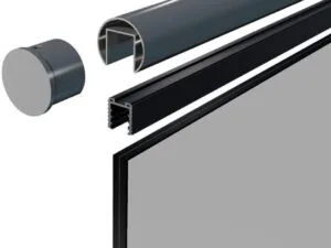 מאחז יד מנירוסטה להלבשה ישירה על זכוכית