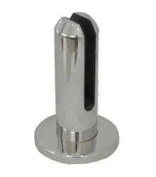 ⁦עמוד עיגון למעקה זכוכית בעובי עד 16 מ"מ גימור מבריק כולל כיסוי רוזטה⁩ – תמונה ⁦3⁩