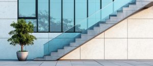 מעקה זיגוג יבש